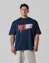 LÝFT ONE Graphic Big T-Shirt - Navy