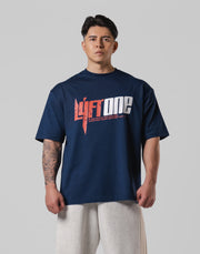 LÝFT ONE Graphic Big T-Shirt - Navy