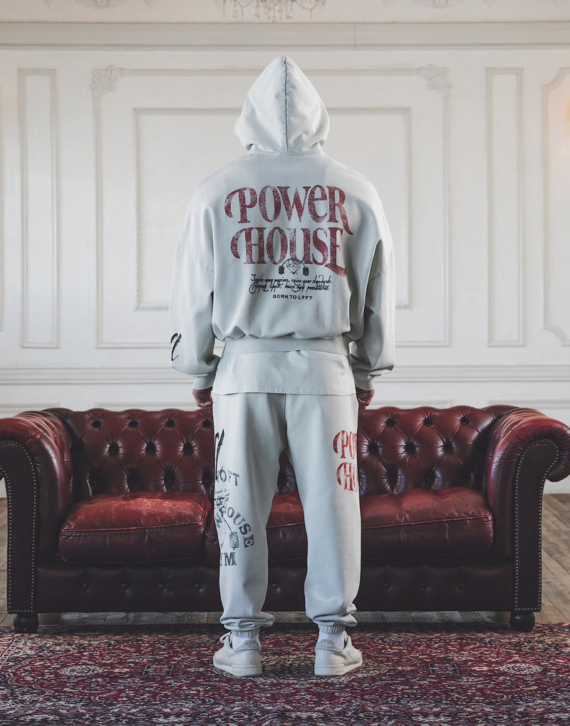 LÝFT × Power House Gym Vintage Zip-Up Sweat Hoodie - Ivory