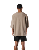 Knit Like Loose Sweat T-Shirt - Beige