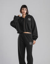 Sorona® Dolman Cropped Sweat Hoodie - Black