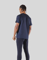 Logo Line Stretch T-Shirt - Navy