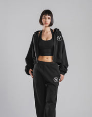 Sorona® Dolman Cropped Sweat Hoodie - Black