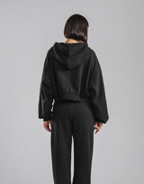 Sorona® Dolman Cropped Sweat Hoodie - Black