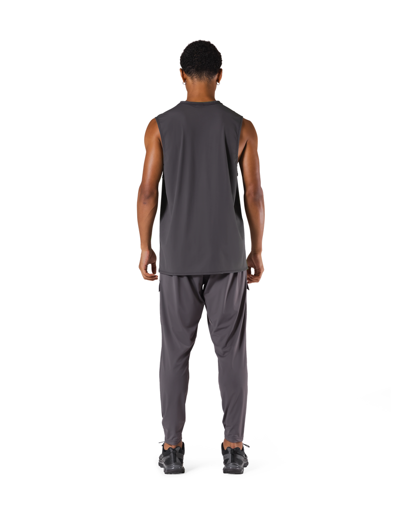 Stretch Waffle Nylon Loose Fit Tanktop - D.Grey