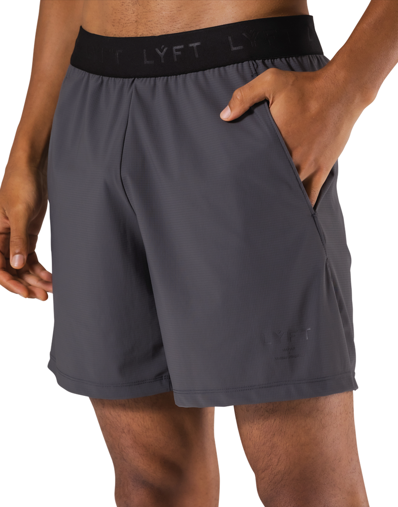 Stretch Waffle Nylon Shorts - D.Grey