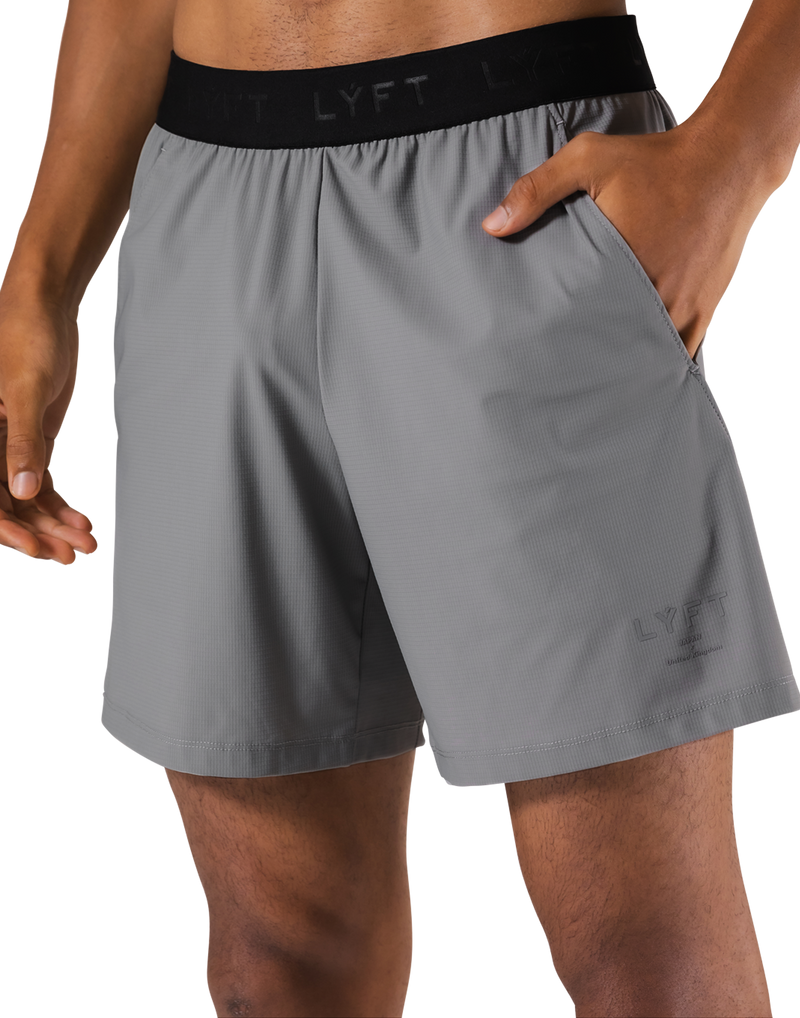 Stretch Waffle Nylon Shorts - Grey