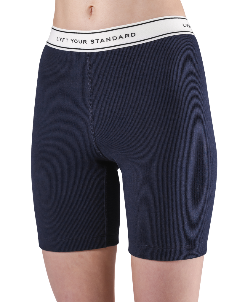 LÝS Rib Woven Shorts - Navy