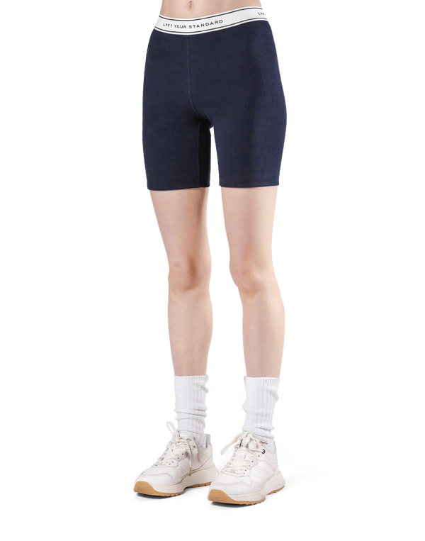 LÝS Rib Woven Shorts - Navy