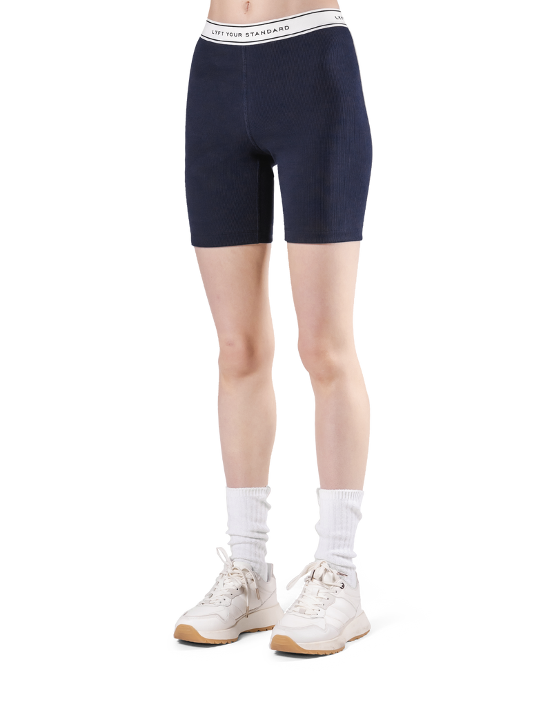 LÝS Rib Woven Shorts - Navy