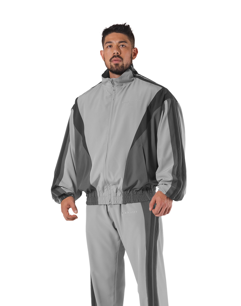 2Line Oversize Track Jacket - Grey – LÝFT 2Line Oversize Track Jacket - Grey – LÝFT