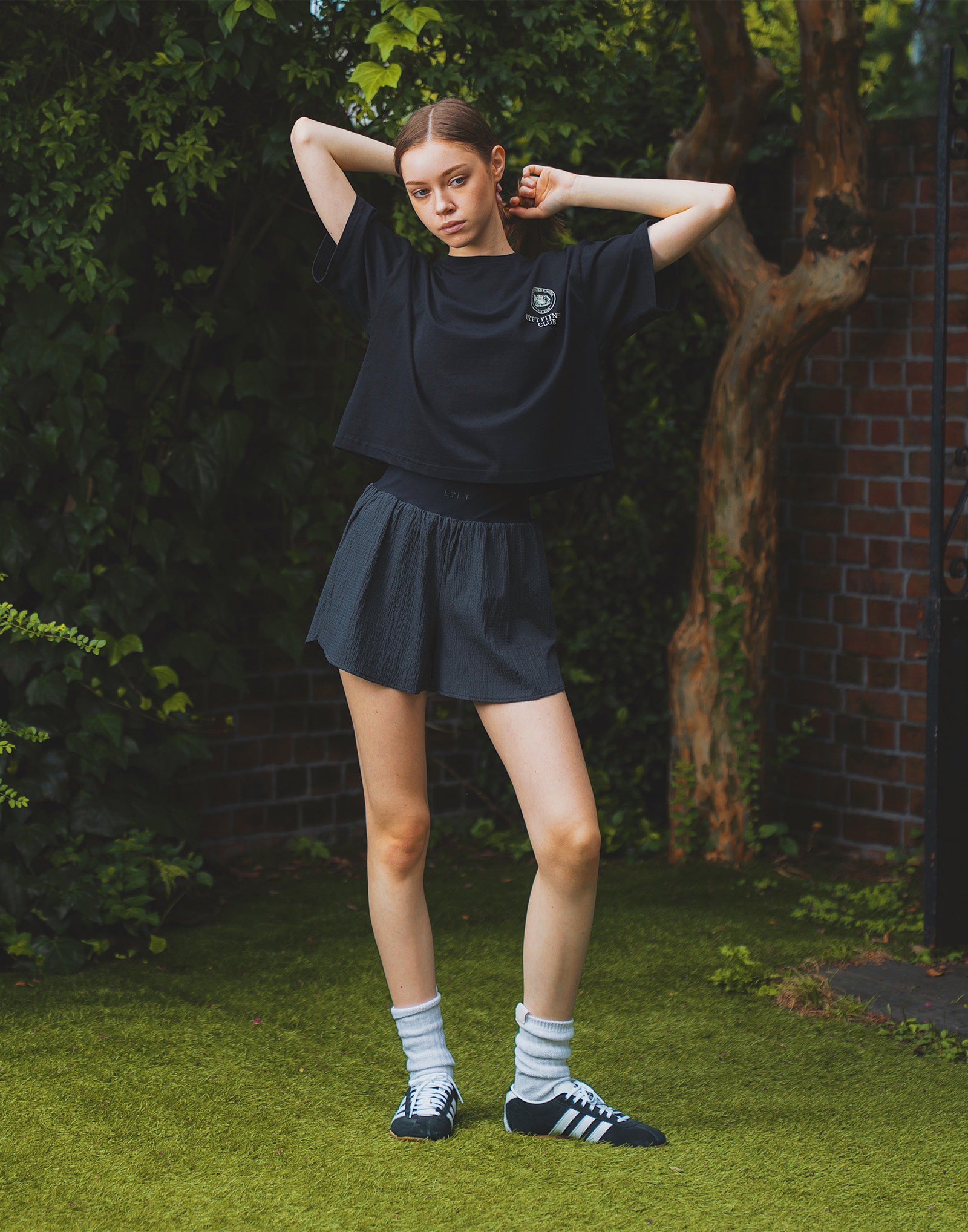 Embossed Nylon Shorts - Black – LÝFT
