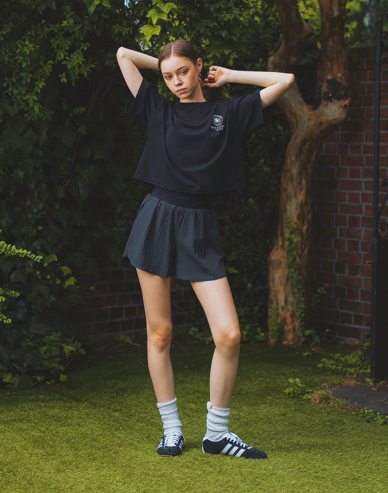 Embossed Nylon Shorts - Black