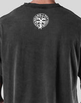 College Logo Vintage Extra Big T-Shirt - Black