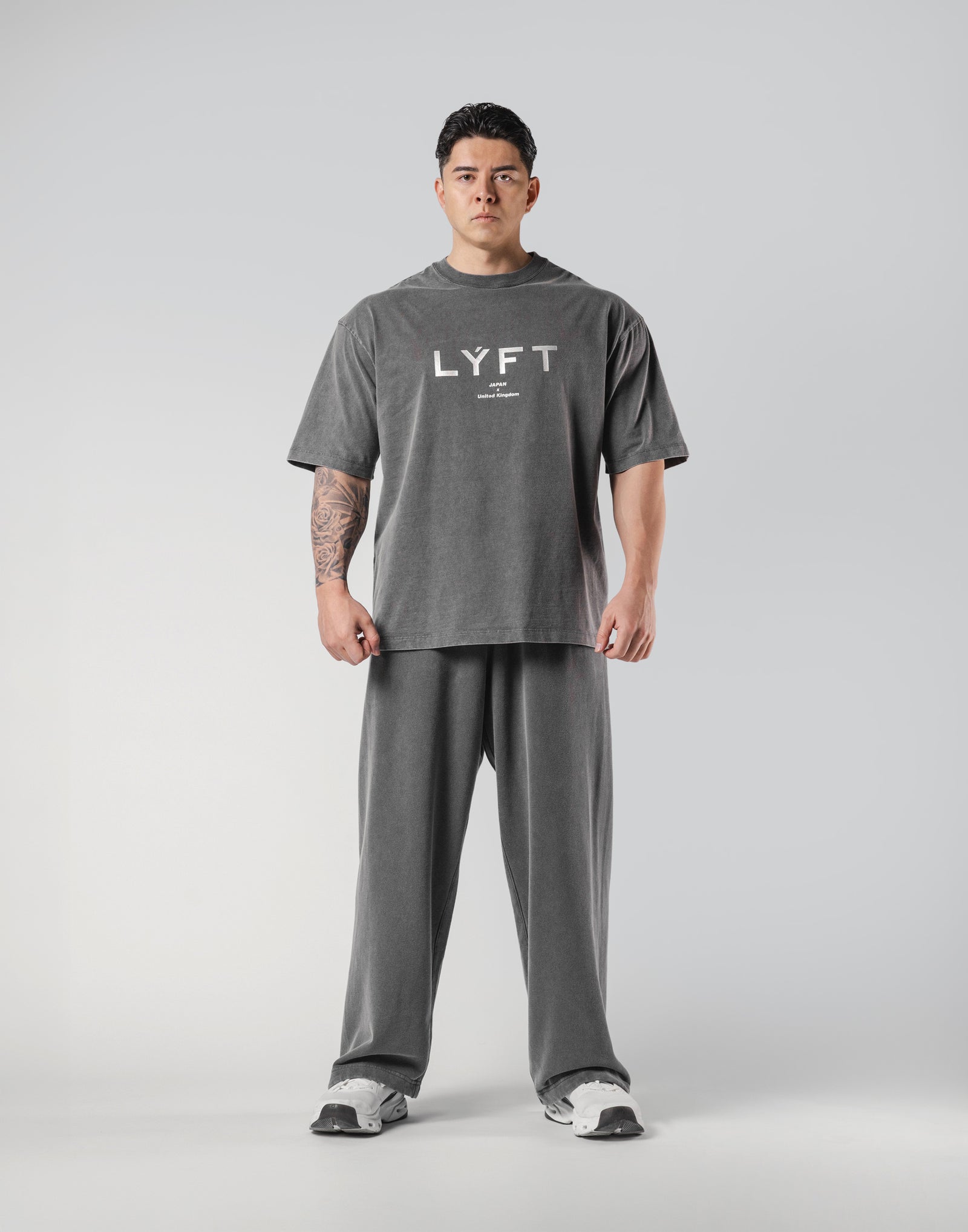 LÝFT Vintage Logo Big T-Shirt - D.Grey