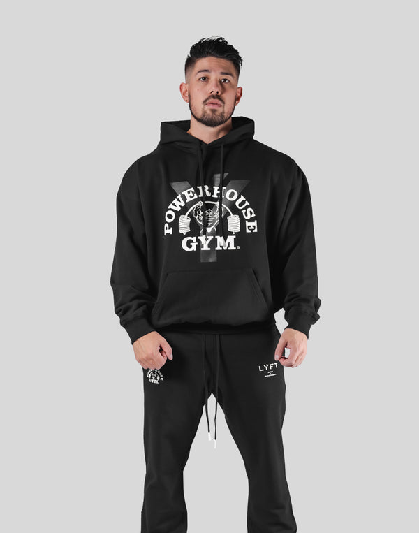 LÝFT × Power House Gym Oversize Sweat Hoodie - Black