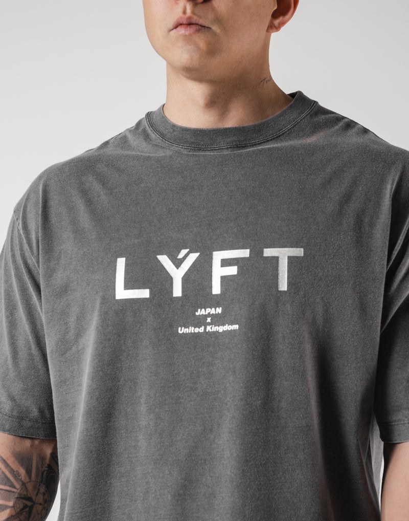 LÝFT Vintage Logo Big T-Shirt - D.Grey