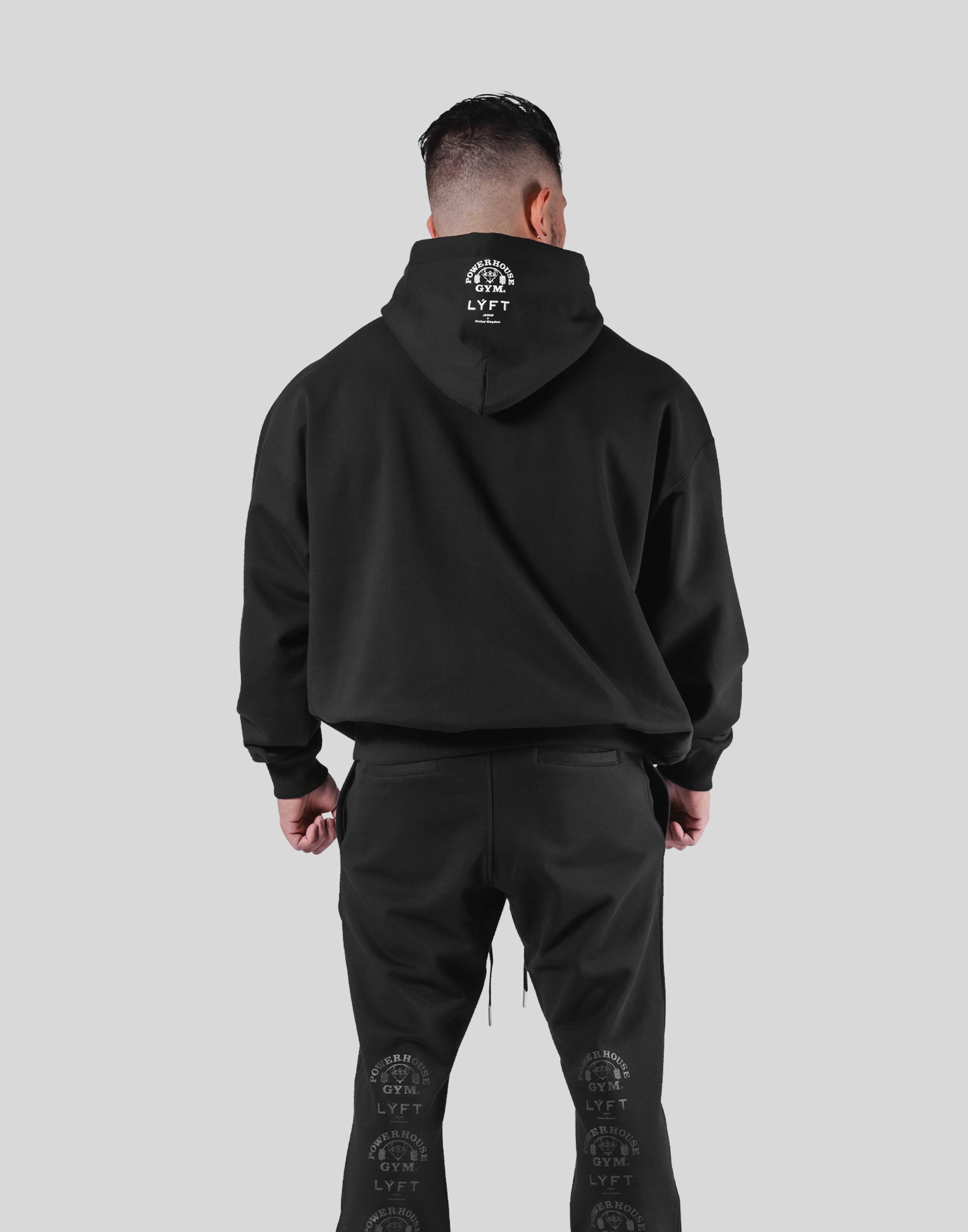 LÝFT × Power House Gym Oversized Sweat Hoodie - Black