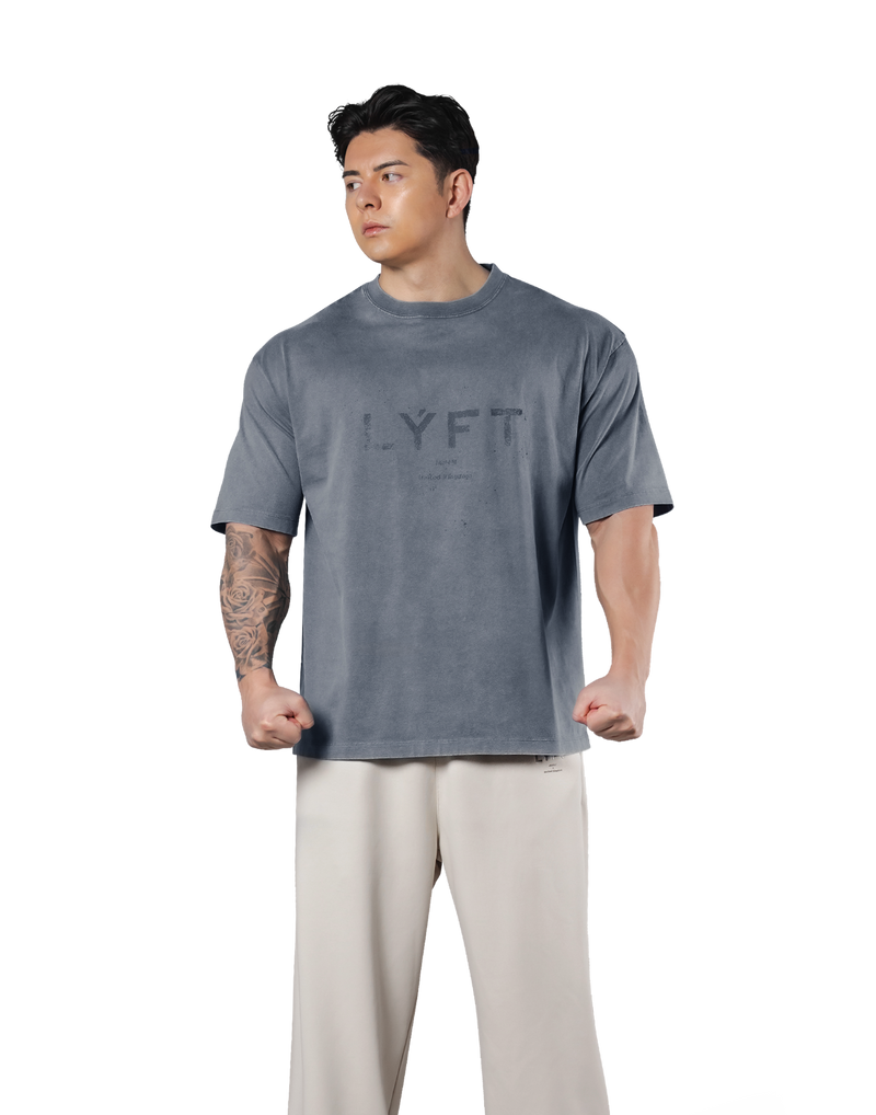 LÝFT Logo Vintage Big T-Shirt V.2 - Blue