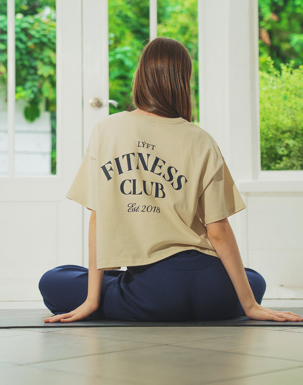 Fitness Club Ring Cropped T-Shirt - Ivory