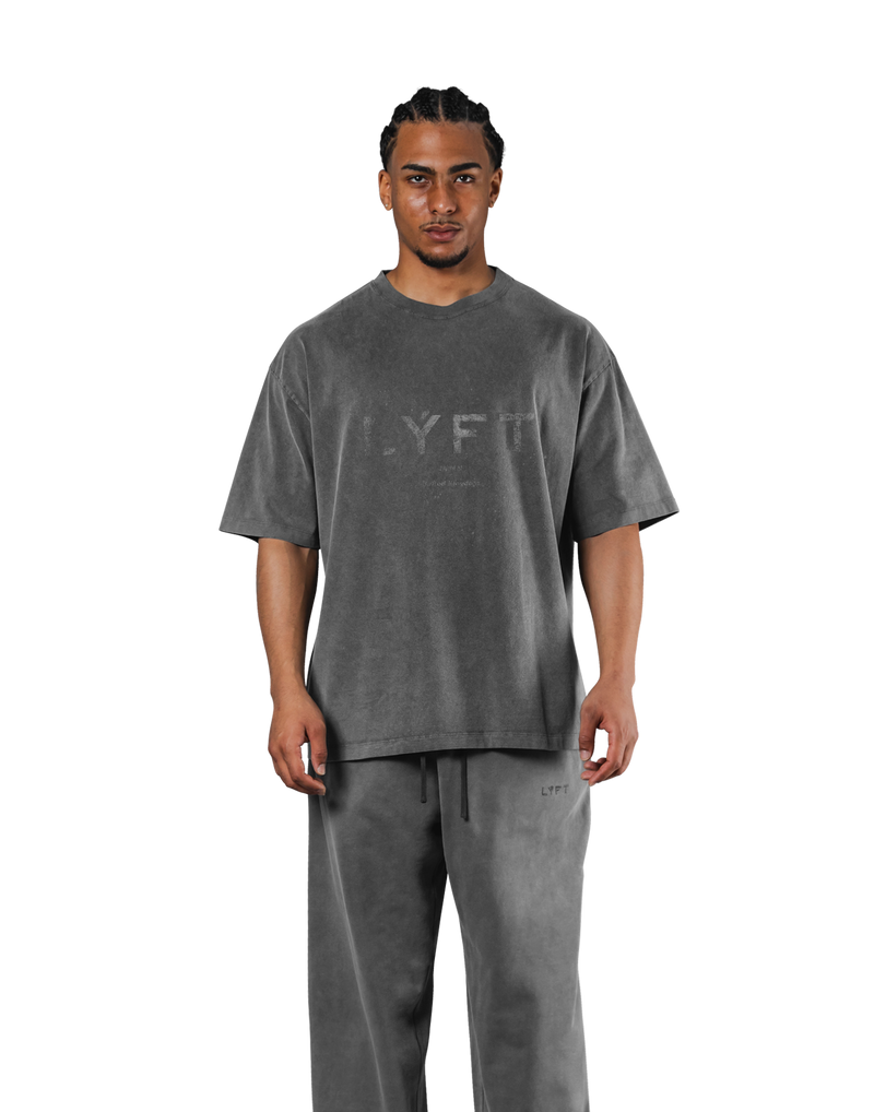LÝFT Logo Vintage Big T-Shirt V.2 - D.Grey