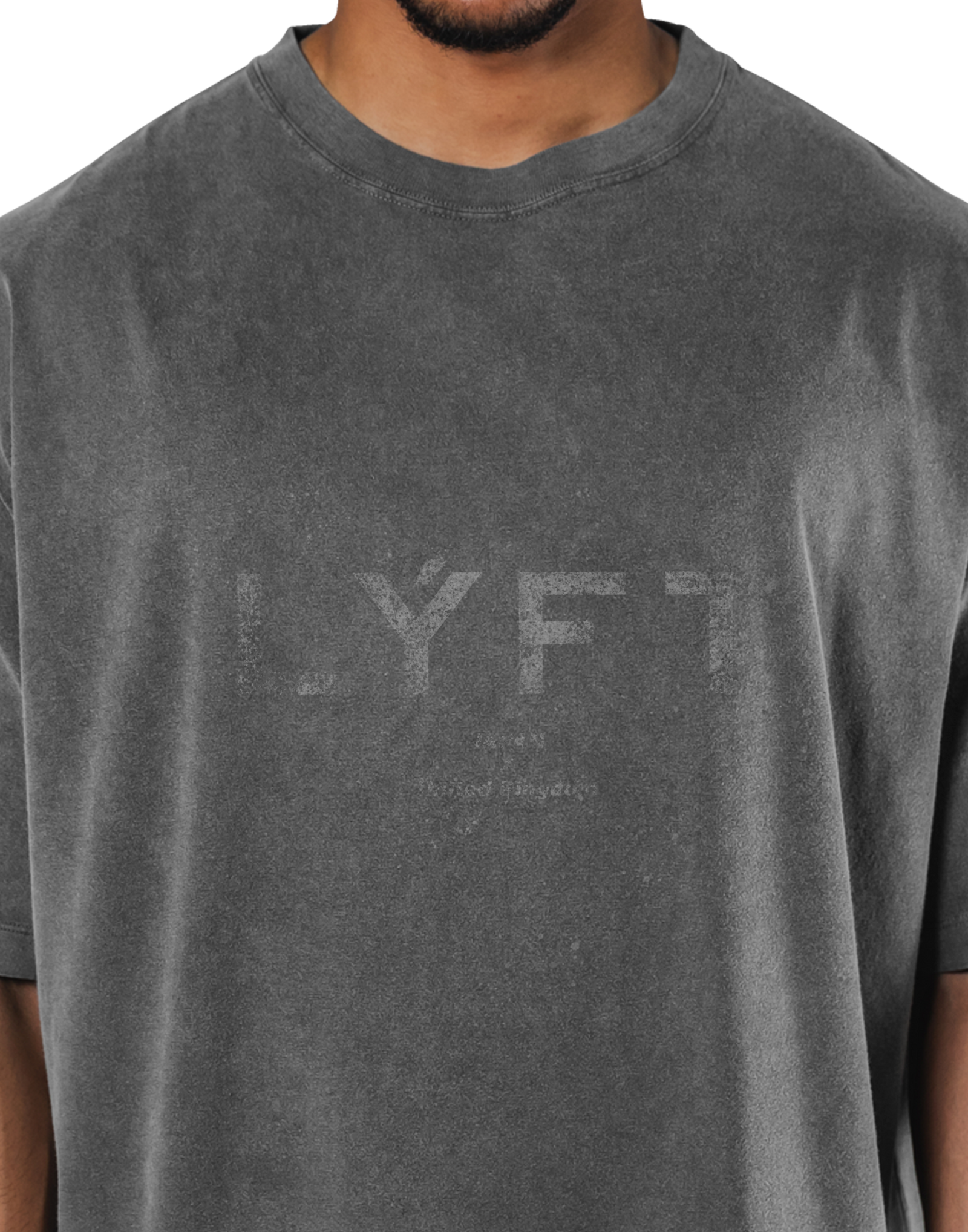 LÝFT Logo Vintage Big T-Shirt V.2 - D.Grey