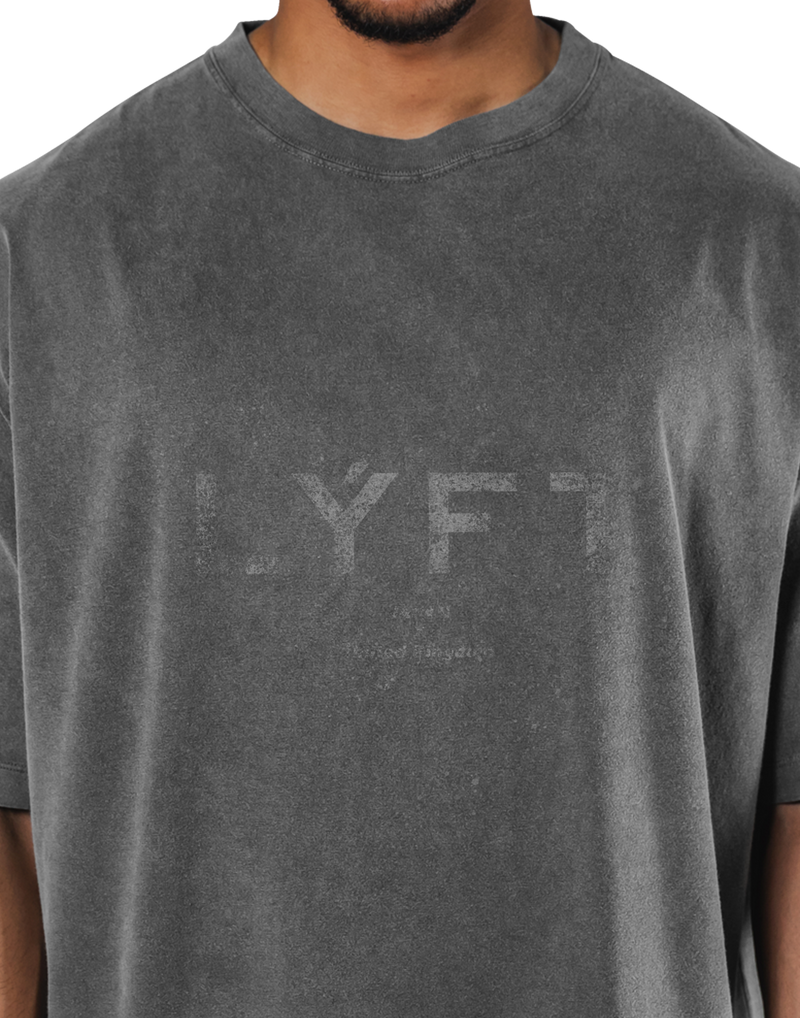 LÝFT Logo Vintage Big T-Shirt V.2 - D.Grey