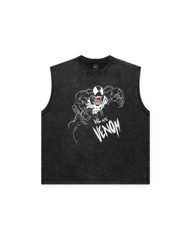 VENOM Graphic Vintage Loose Tanktop - Black