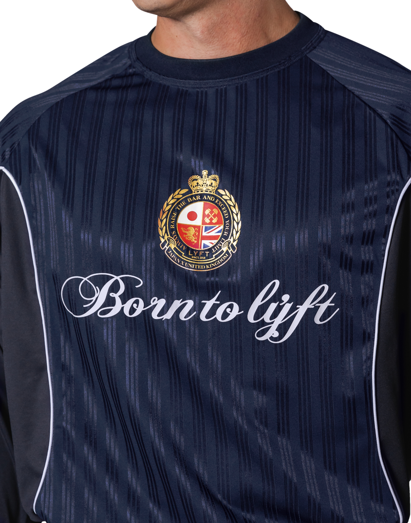 Piping Emblem Football Shirt - Navy