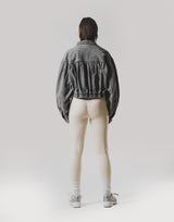 Back Gather Denim Jacket - Grey