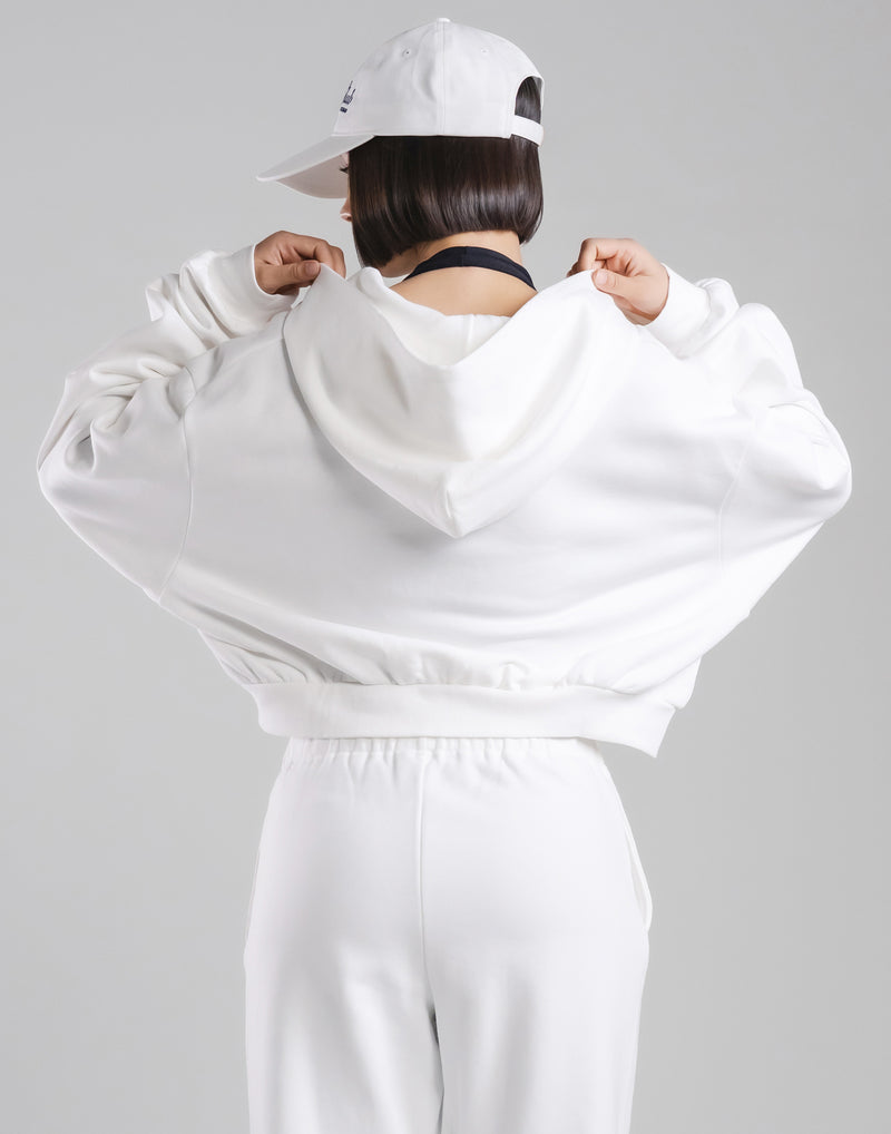 Sorona® Dolman Cropped Sweat Hoodie - White – LÝFT