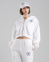 Sorona® Dolman Cropped Sweat Hoodie - White