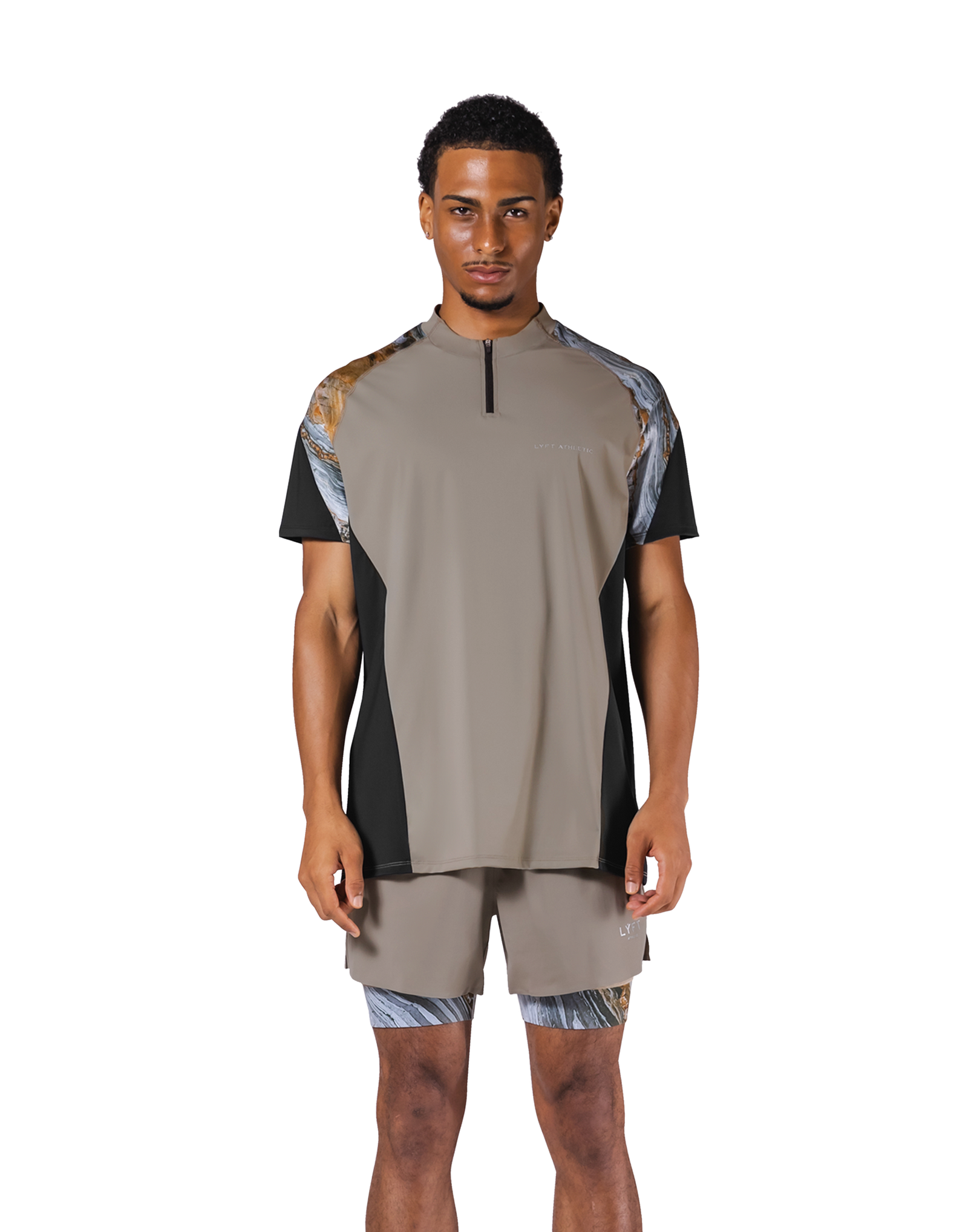 LYFT お得なセット M 上MixベージュTシャツ 下ベージュショート