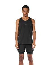 Shoulder Pattern Stretch Standard Tanktop - Black