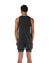 Shoulder Pattern Stretch Standard Tanktop - Black