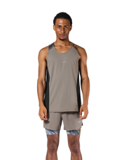 Shoulder Pattern Stretch Standard Tanktop - Beige