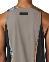 Shoulder Pattern Stretch Standard Tanktop - Beige