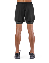 Layered Stretch Nylon Shorts - Black