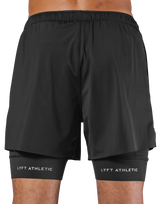 Layered Stretch Nylon Shorts - Black