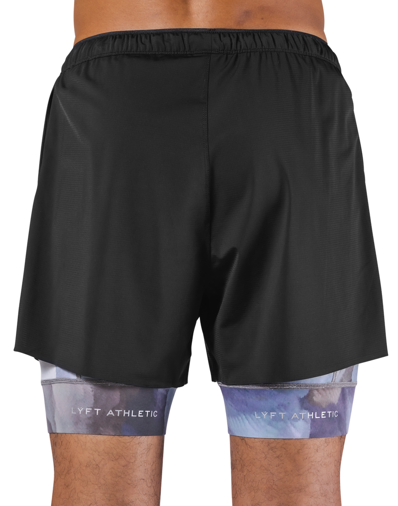 Layered Stretch Nylon Shorts - Blue