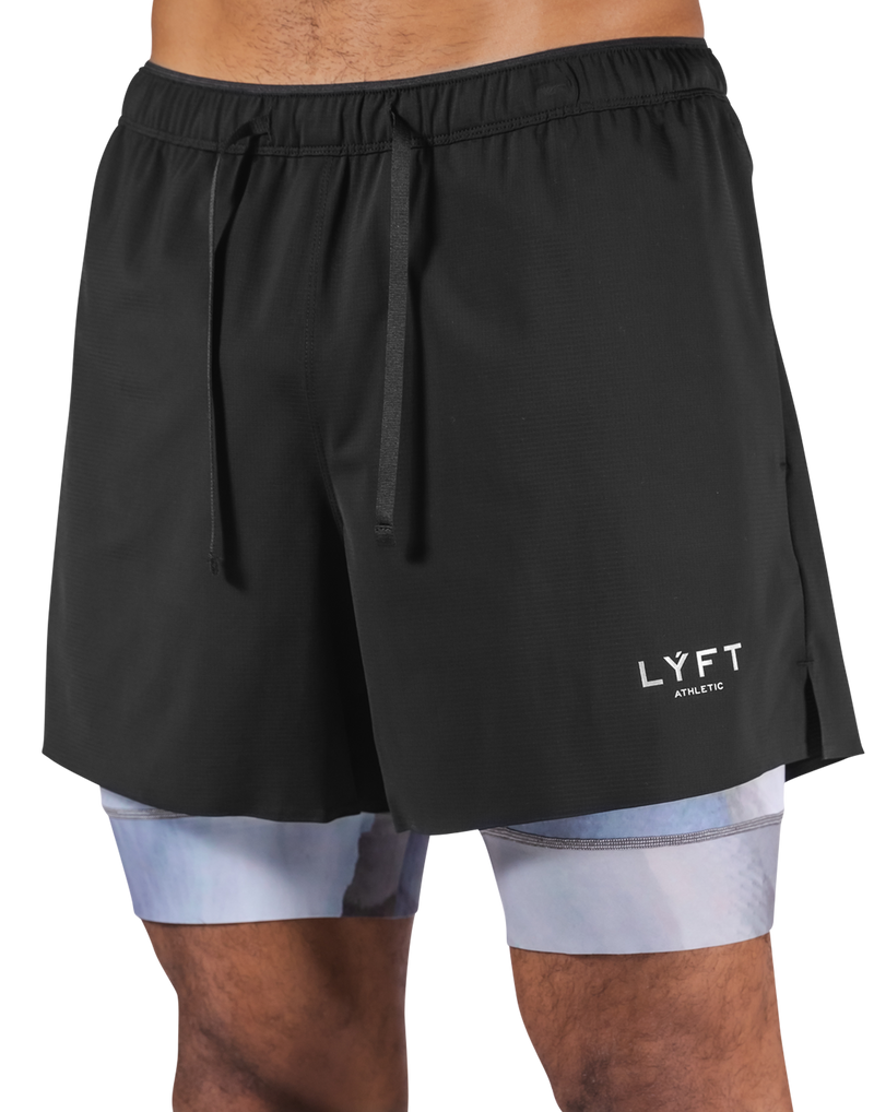 Layered Stretch Nylon Shorts - Blue