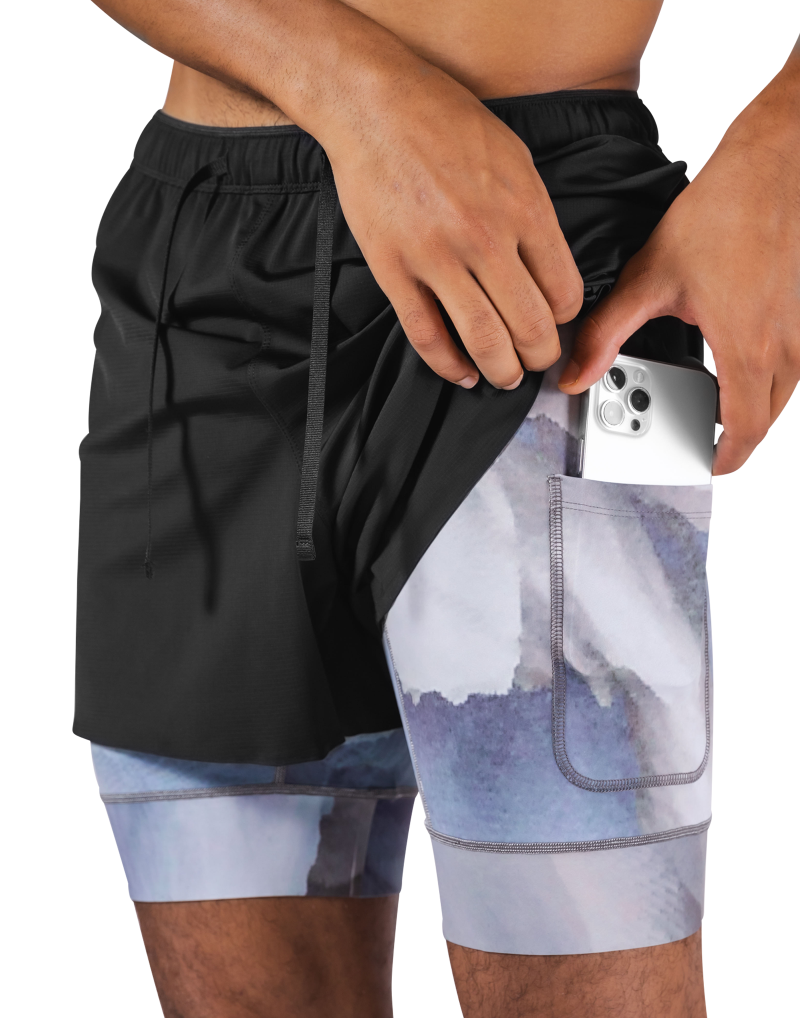 Layered Stretch Nylon Shorts - Blue – LÝFT Layered Stretch Nylon Shorts - Blue – LÝFT