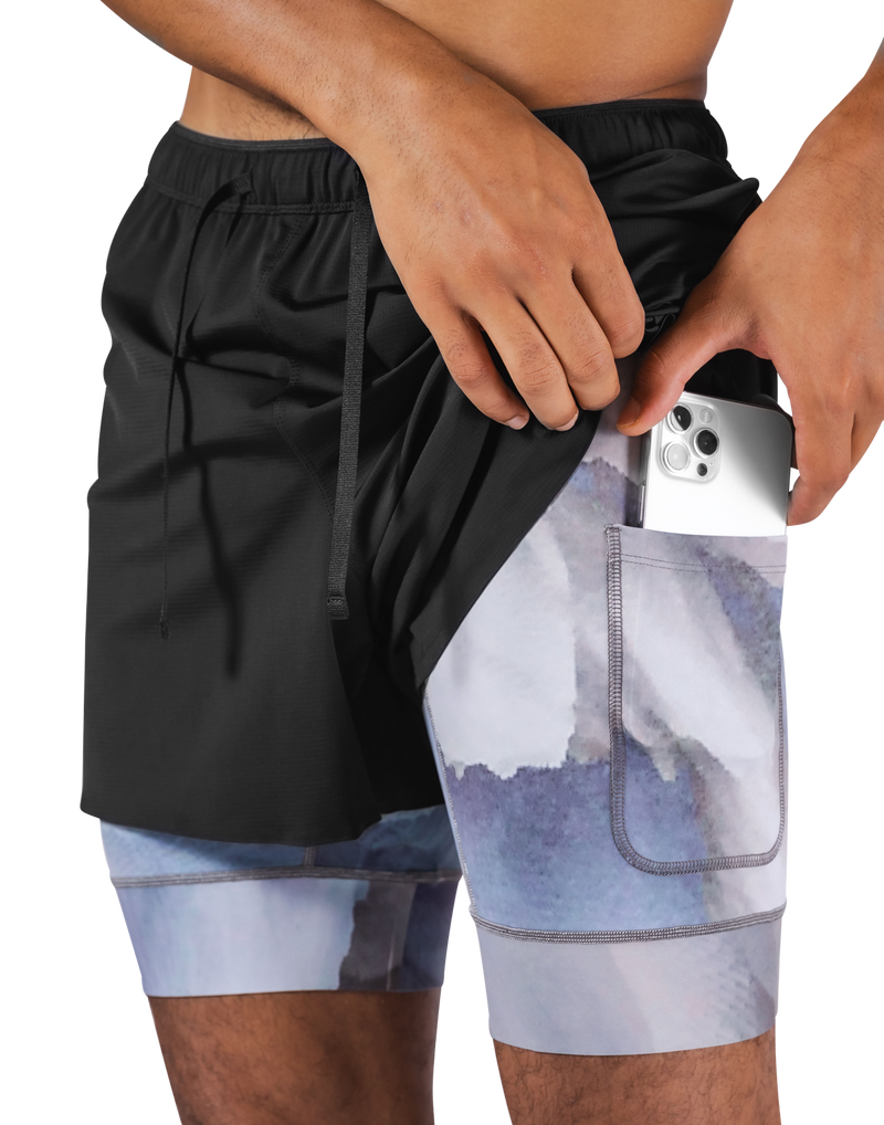 Layered Stretch Nylon Shorts - Blue – LÝFT Layered Stretch Nylon Shorts - Blue – LÝFT