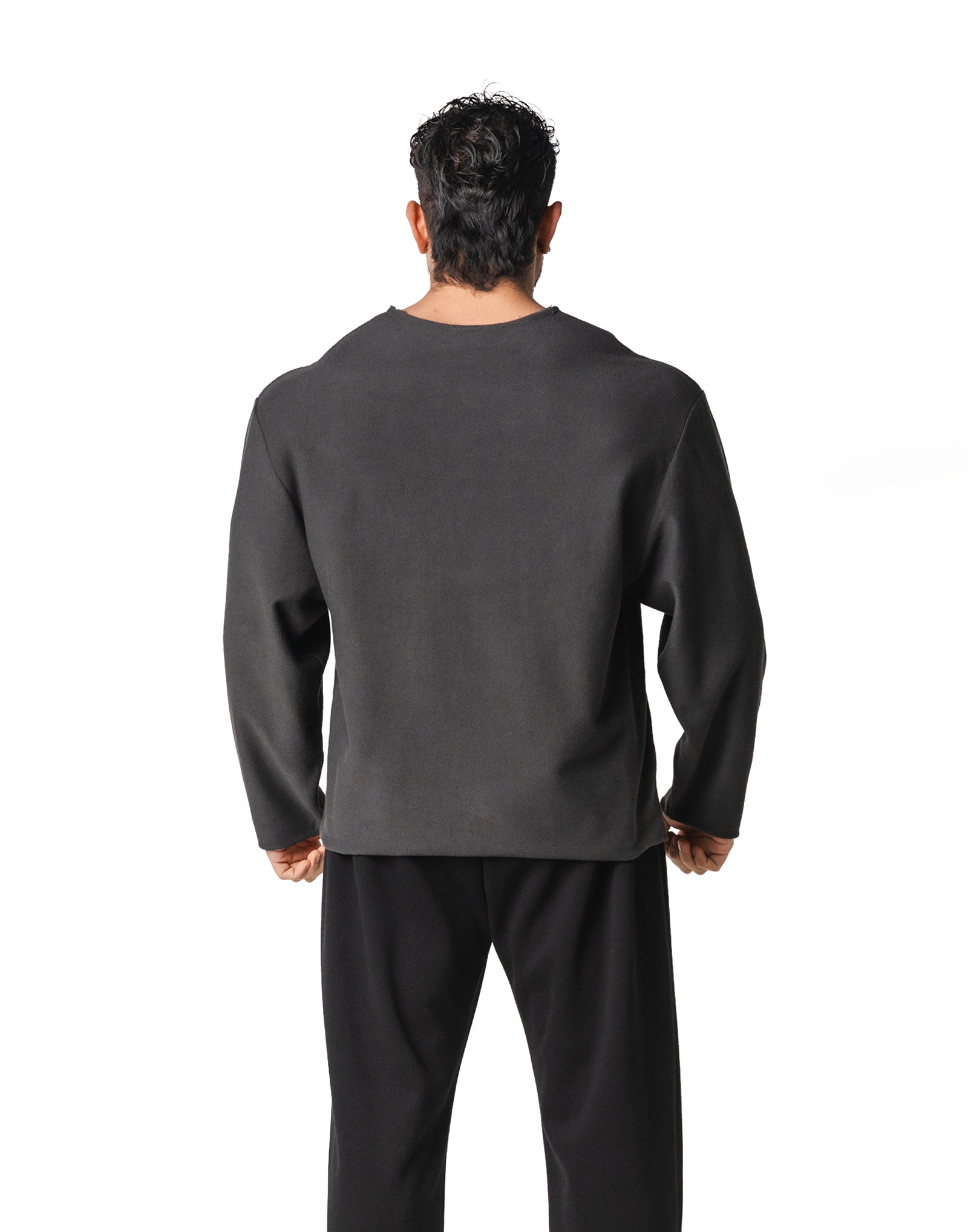 Thermal Loose Wappen Long T-Shirt - D.Grey – LÝFT