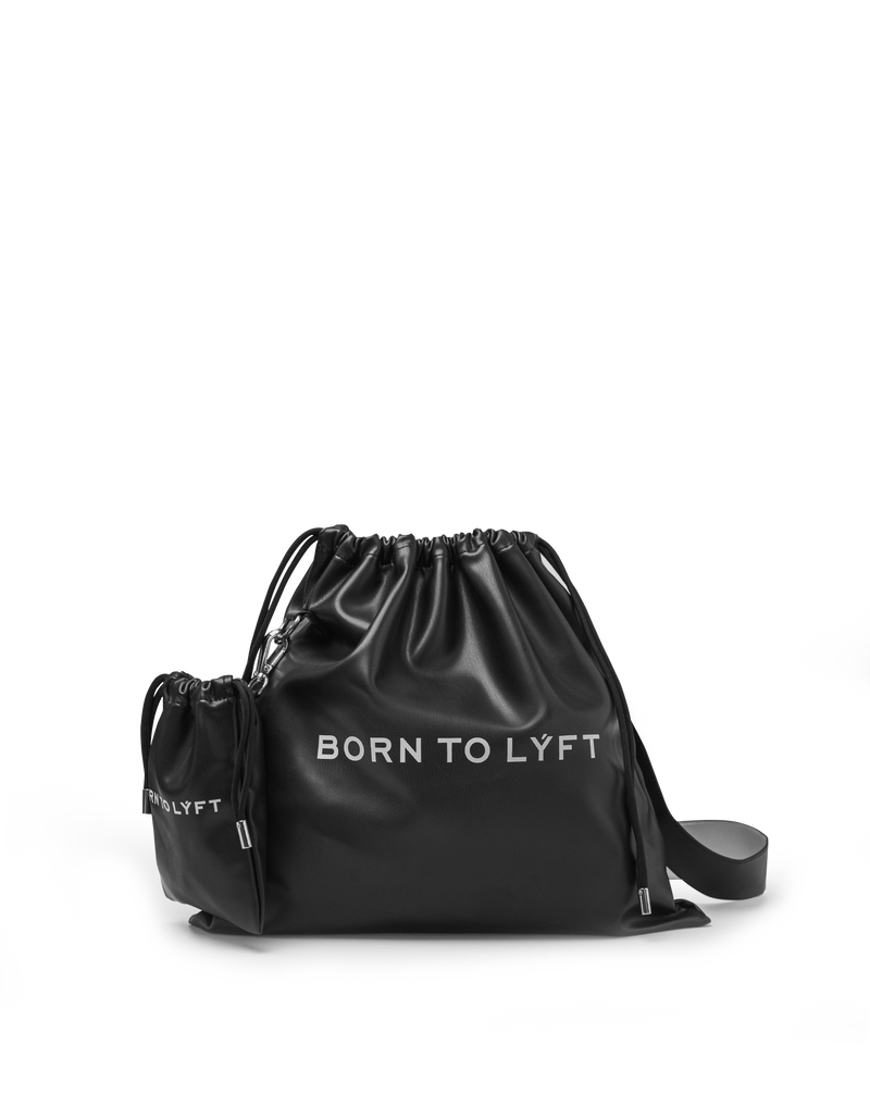 Synthetic Leather Drawstring Bag - Black – LÝFT Synthetic Leather Drawstring Bag - Black – LÝFT