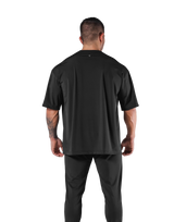 Stretch Waffle Nylon Big T-Shirt - Black