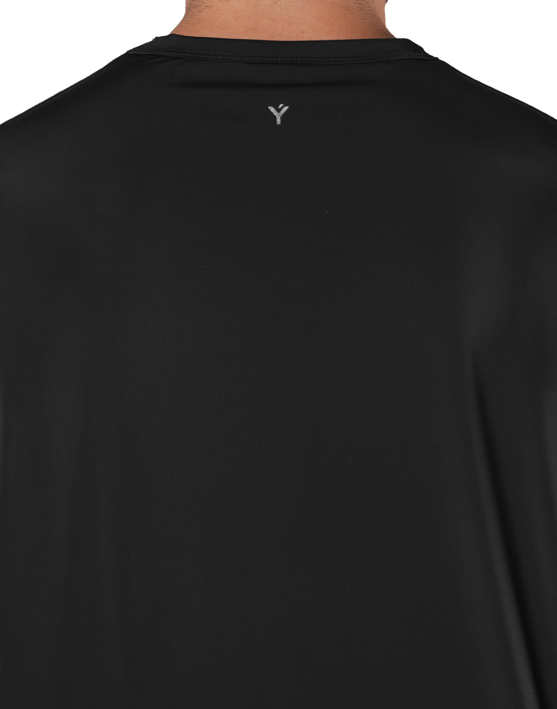 Stretch Waffle Nylon Big T-Shirt - Black