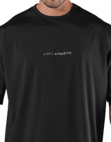 Stretch Waffle Nylon Big T-Shirt - Black