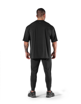 Stretch Waffle Nylon Big T-Shirt - Black