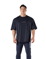 Stretch Waffle Nylon Big T-Shirt - Navy